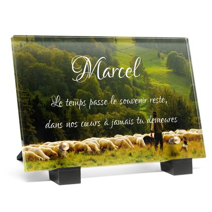 Plaque funéraire berger-moutons 2 Plaquedeces.fr
