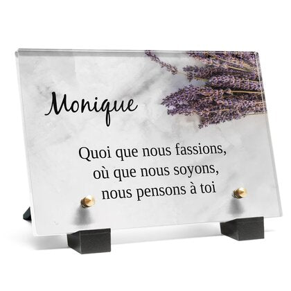 Plaque funéraire lavande-sur-marbre 30 Plaquedeces.fr
