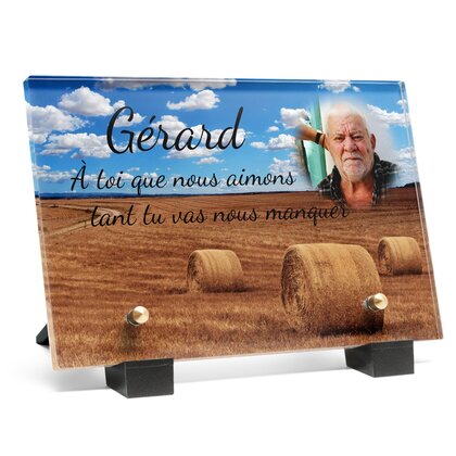 Plaque funéraire bottes-de-foin 25 Plaquedeces.fr
