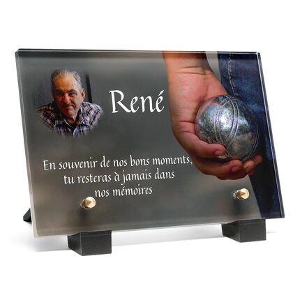 Plaque funéraire boule-de-petanque 28 Plaquedeces.fr
