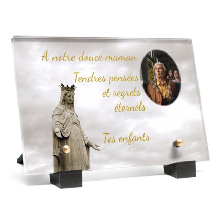 Plaque funéraire statue-de-la-vierge-marie-couronnee 5 Plaquedeces.fr
