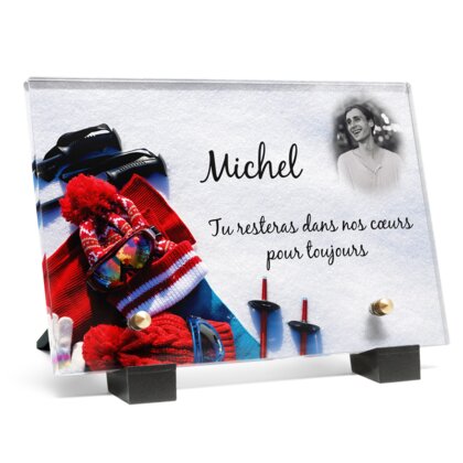 Plaque funéraire ski 16 Plaquedeces.fr
