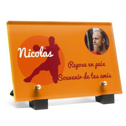 Plaque funéraire handballeur 23 Plaquedeces.fr
