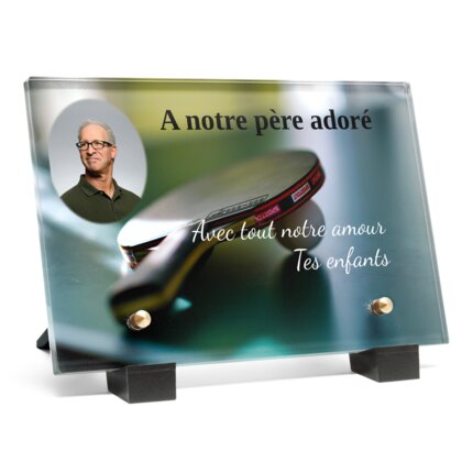 Plaque funéraire tennis-de-table 17 Plaquedeces.fr

