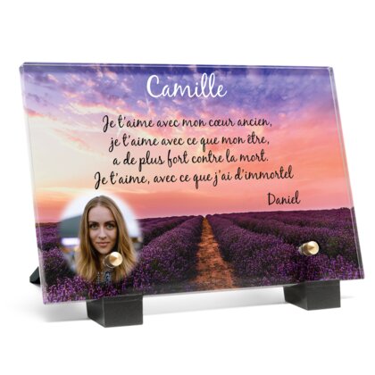 Plaque funéraire champs-de-lavande 13 Plaquedeces.fr
