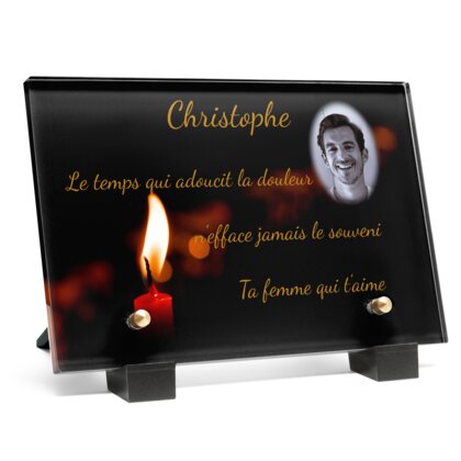 Plaque funéraire bougie-rouge 5 Plaquedeces.fr
