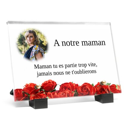 Plaque funéraire roses 26 Plaquedeces.fr

