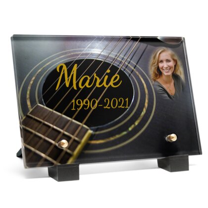Plaque funéraire cordes-de-guitare 28 Plaquedeces.fr
