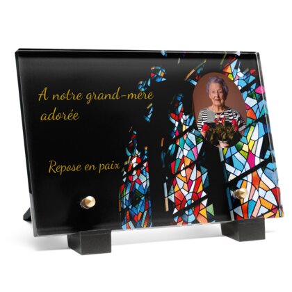 Plaque funéraire vitrail 30 Plaquedeces.fr
