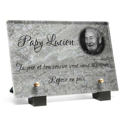 Plaque funéraire plexiglass personnalisable - Plexi avec photo