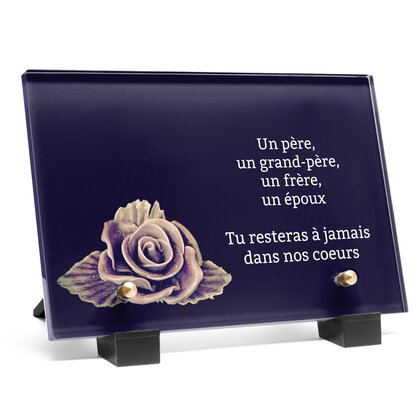 Plaque funéraire rose-vintage 28 Plaquedeces.fr
