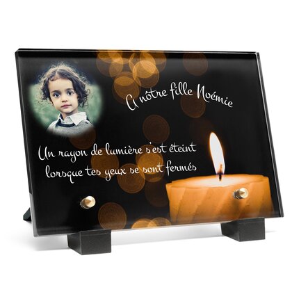 Plaque funéraire bougie 8 Plaquedeces.fr
