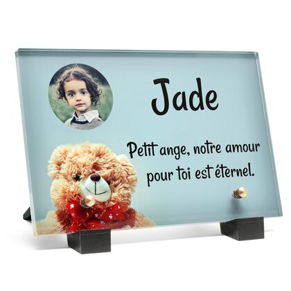 Plaque funéraire enfant-nounours 5 Plaquedeces.fr
