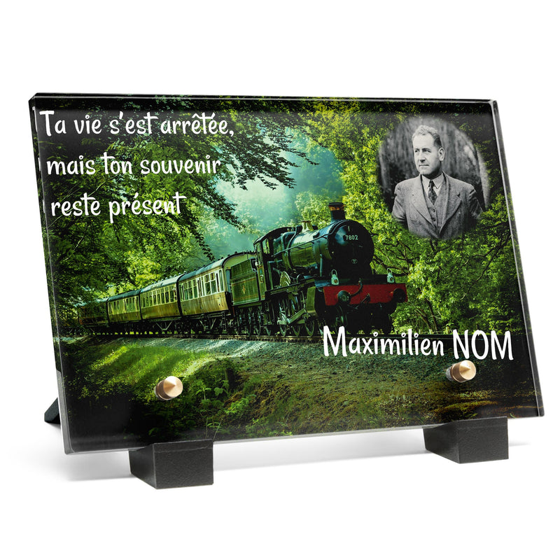 Plaque funéraire train-foret 12 Plaquedeces.fr
