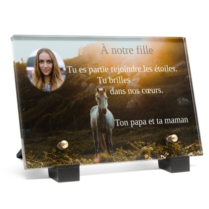 Plaque funéraire cheval-dans-nature 24 Plaquedeces.fr
