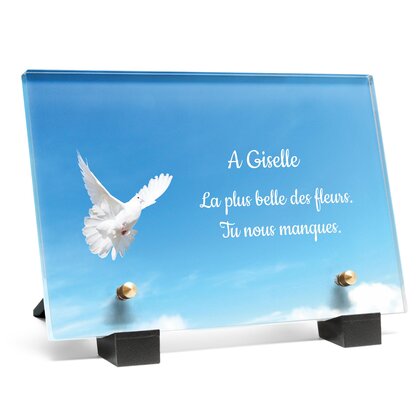Plaque funéraire colombe-ciel-bleu 4 Plaquedeces.fr
