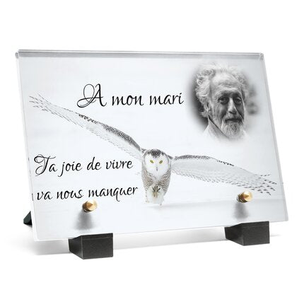 Plaque funéraire chouette-blanche 10 Plaquedeces.fr
