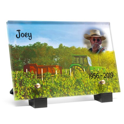 Plaque funéraire tracteur-au-soleil 22 Plaquedeces.fr
