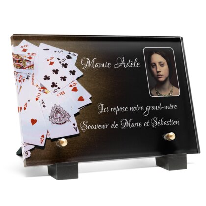 Plaque funéraire jeux-de-cartes 9 Plaquedeces.fr
