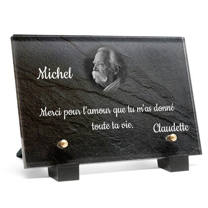 Plaque funéraire pierre-dardoise 18 Plaquedeces.fr
