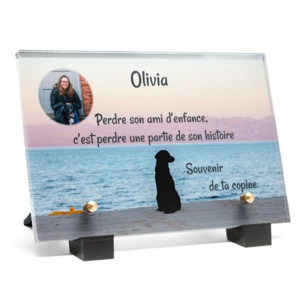 Plaque funéraire chien-noir-au-bord-de-mer 26 Plaquedeces.fr
