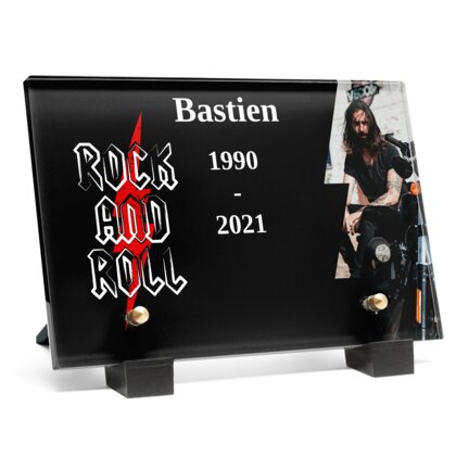 Plaque funéraire rock-eclair 21 Plaquedeces.fr
