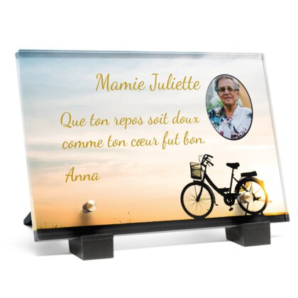 Plaque funéraire velo-de-ville 18 Plaquedeces.fr
