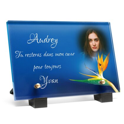 Plaque funéraire fleur-du-paradis 25 Plaquedeces.fr
