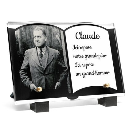 Plaque funéraire livre-minimaliste 13 Plaquedeces.fr
