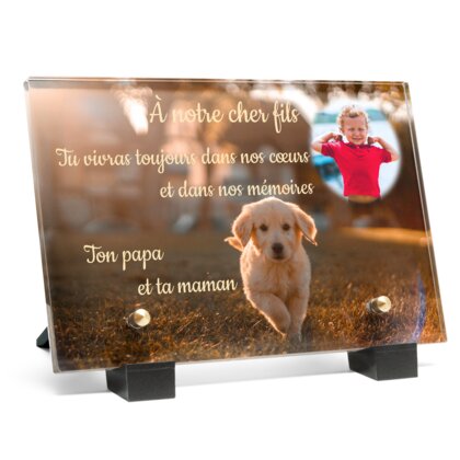Plaque funéraire golden-retriever-chiot 7 Plaquedeces.fr
