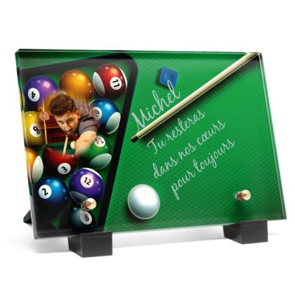 Plaque funéraire passion-billard 28 Plaquedeces.fr

