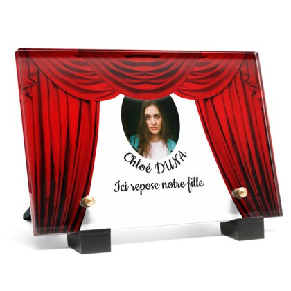 Plaque funéraire rideaux-rouges 11 Plaquedeces.fr
