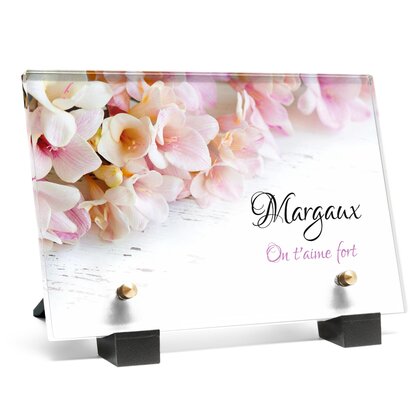 Plaque funéraire fleurs-sur-bois 29 Plaquedeces.fr
