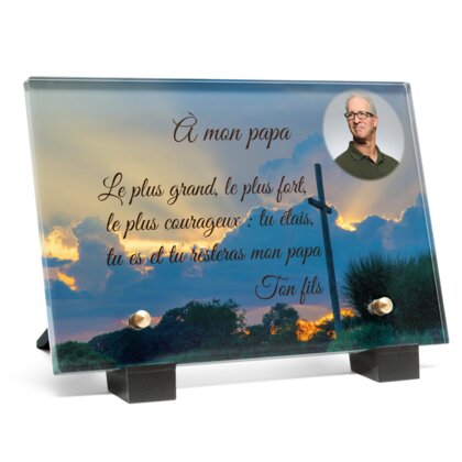 Plaque funéraire croix-en-bois 12 Plaquedeces.fr
