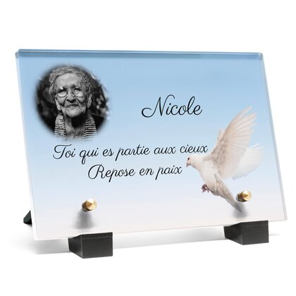 Plaque funéraire colombe-volante 8 Plaquedeces.fr
