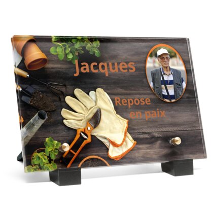 Plaque funéraire outils-pour-jardiner 17 Plaquedeces.fr
