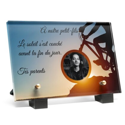 Plaque funéraire velo-de-descente 30 Plaquedeces.fr
