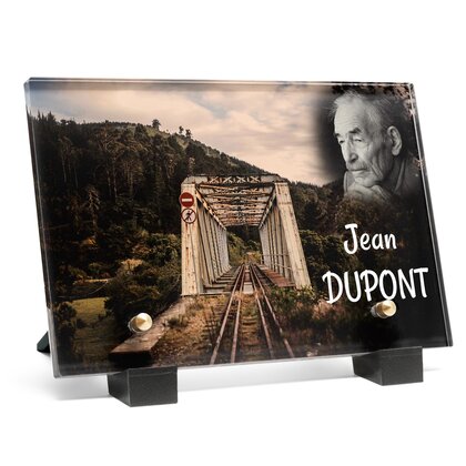 Plaque funéraire rail-de-train 24 Plaquedeces.fr
