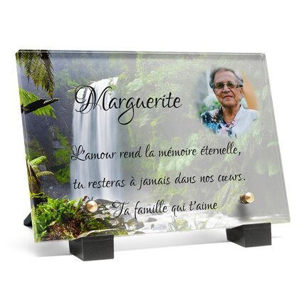 Plaque funéraire cascade 13 Plaquedeces.fr
