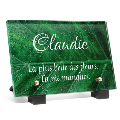 Plaque funéraire feuille-humide 17 Plaquedeces.fr
