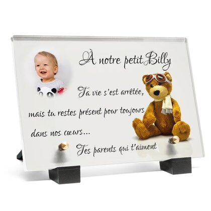 Plaque funéraire enfant-peluche 18 Plaquedeces.fr
