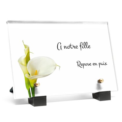 Plaque funéraire arum-blanc 22 Plaquedeces.fr

