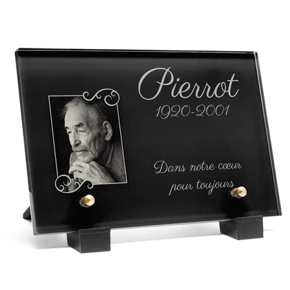 Plaque funéraire cadre-orne 15 Plaquedeces.fr
