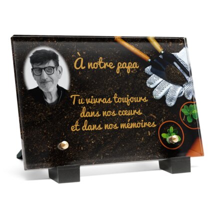 Plaque funéraire jardinier-semant 13 Plaquedeces.fr
