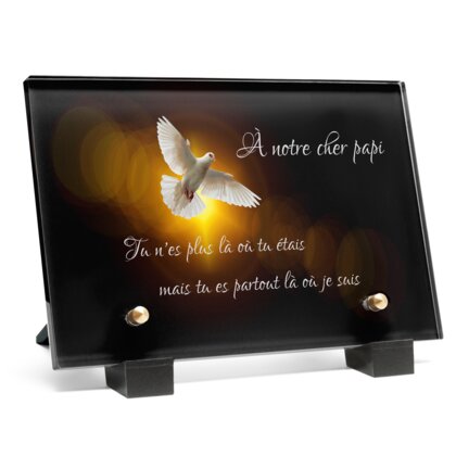 Plaque funéraire colombe-dans-ciel-noir 20 Plaquedeces.fr
