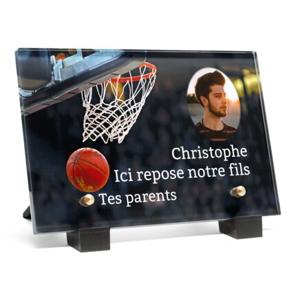 Plaque funéraire basketball 1 Plaquedeces.fr
