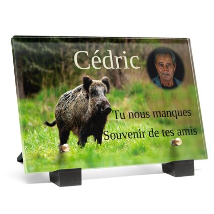 Plaque funéraire plaque-funeraire-sanglier 30 Plaquedeces.fr
