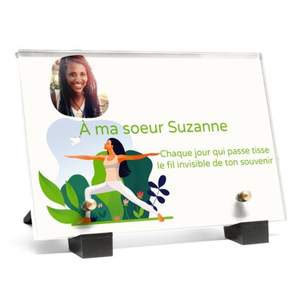 Plaque funéraire yoga-au-jardin 13 Plaquedeces.fr
