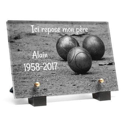 Plaque funéraire boules-de-petanque 23 Plaquedeces.fr

