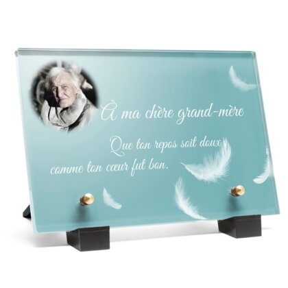 Plaque funéraire plaque-funeraire-plume 6 Plaquedeces.fr
